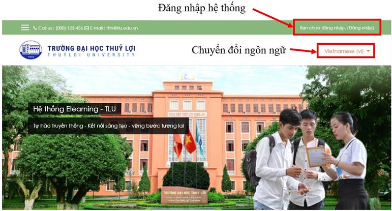 Hình 1.1 Màn hình đăng nhập hệ thống LMS_TLU