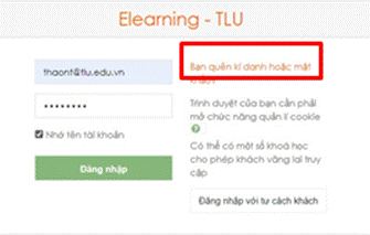 Hình 1.4 Lấy lại mật khẩu
