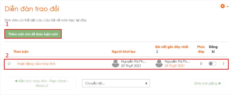 Hình 2.4 Diễn đàn trao đổi