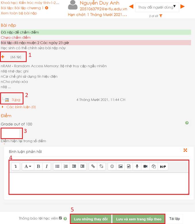 Hình 5.10 Chấm từng bài tập