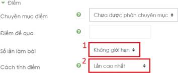 Hình 5.13 Thiết lập tính điểm