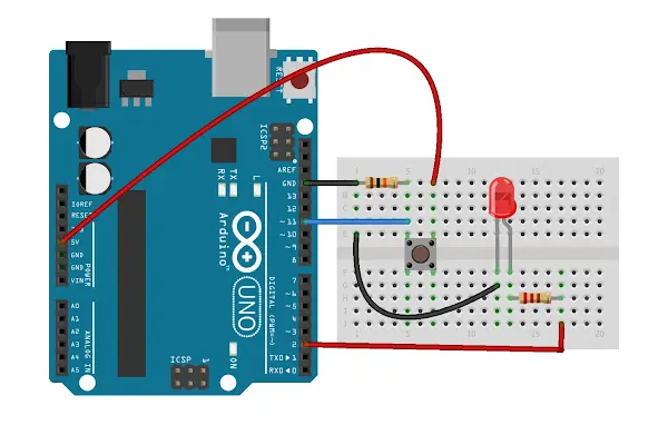 Đèn LED điều khiển bằng cách nhấn nút