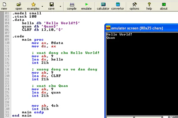 Thực hành viết mã đơn giản